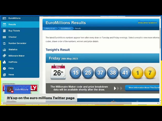 Friday  Euromillions draw from 26 May 2023 | Winning Number  26  May Latest Draw Tonight's