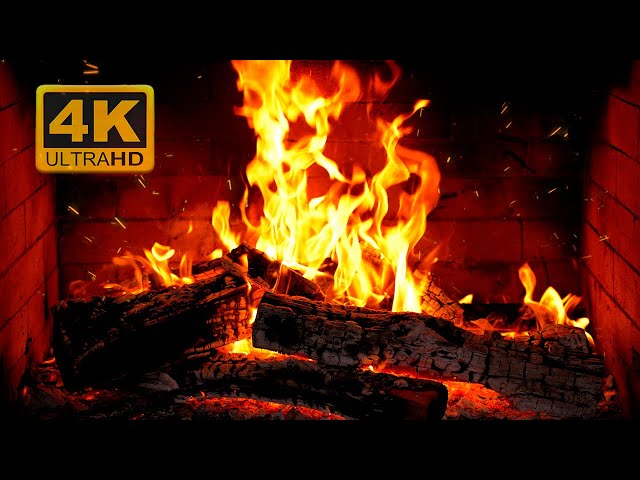 🔥 Cozy Fireplace 4K (12 HOURS). Fireplace with Crackling Fire Sounds. Fireplace Ambience