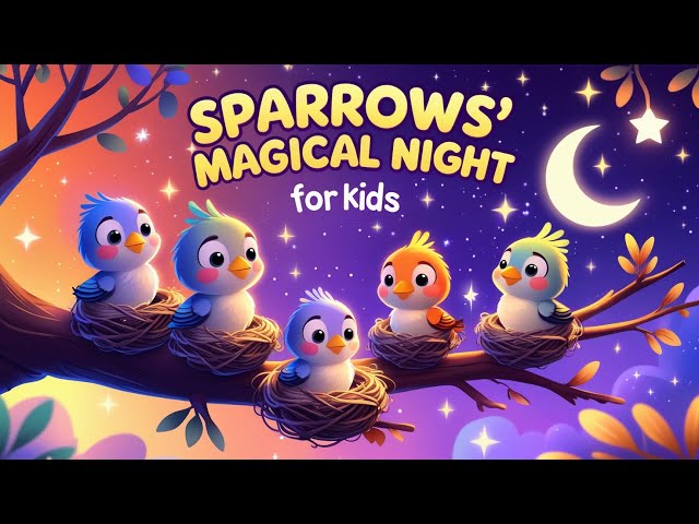 Sparrows' Magical Night 🌙 | Relaxing Bedtime Story for Kids 🐦✨