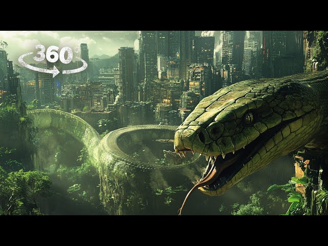 360° Survive Storm, Tornado and Biggest Snake Titanoboa in Virtual Reality VR 360 Video