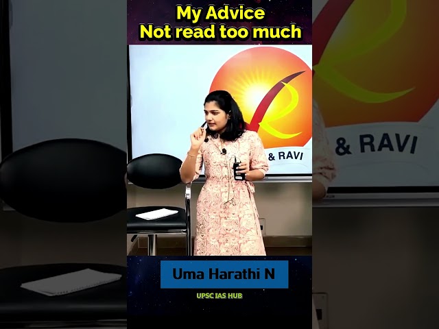 My top advice: Don't overread |  Uma Harathi N - AIR 3 | #short #upsc