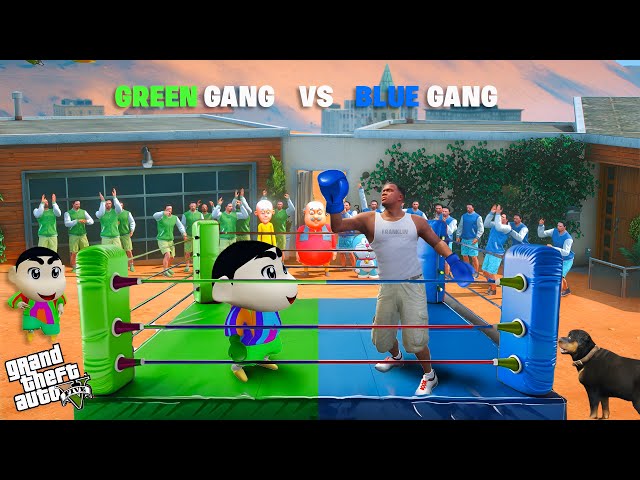 Franklin Blue Gang VS Shinchan Green Gang Boxing Match In GTA 5!