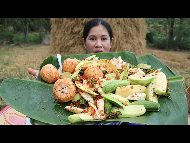 Yummy Sour Fruit With Shrimp Chili Salt Recipe -  Eating Sour Fruit Delicious -   Khmer Food TV