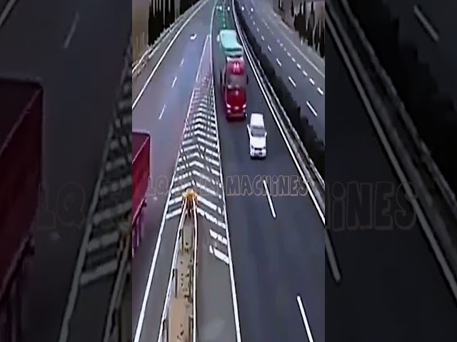 White Van’s Epic Turn Fail – Next Exit, Please! #truck #car #carfails #truckchina #truckfail