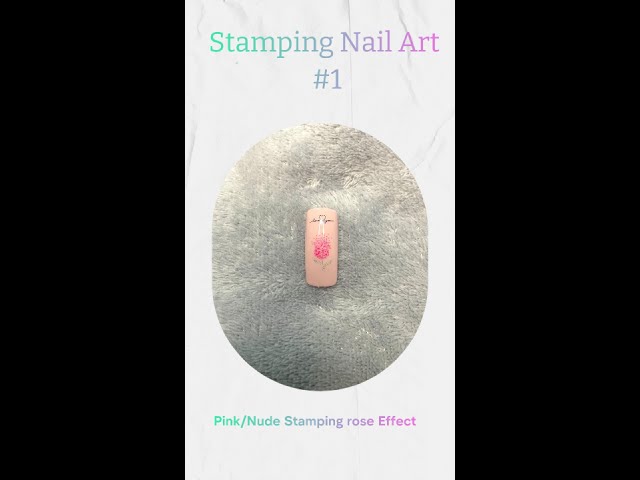 Stamping Nail Art #1 Pink with Red Rose#nailart #rosenailart