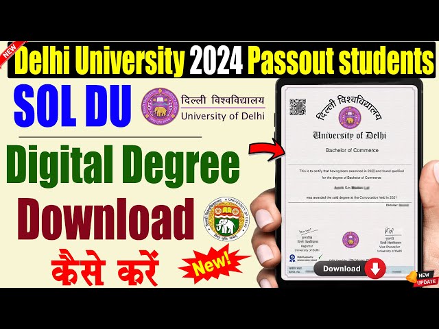 SOL DU Digital Degree Download | Delhi University Degree 2024 Passout students | Digital Degree 2025