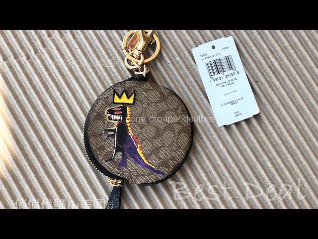 COACH ☜UNBOXING☞ Coach X Jean Michel Basquiat Circular Coin Pouch In Signature Canvas / C5703