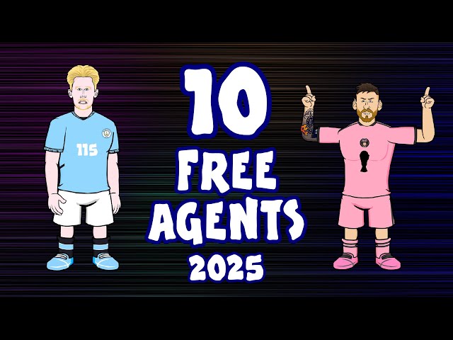 10 FREE AGENTS 2025✍️ (Football Transfers feat Ronaldo Salah KDB Messi & more)