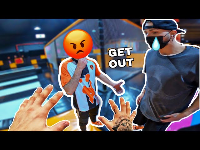 Escaping angry Staff 😡 (epic parkour pov trampoline gym) Barcelona