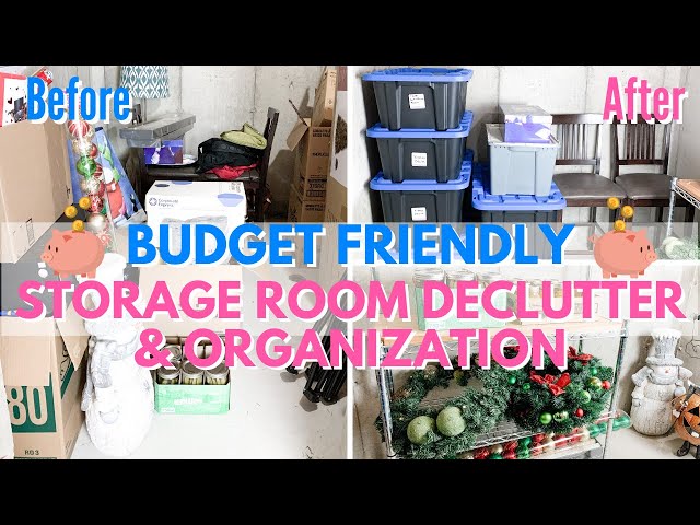 BUDGET FRIENDLY STORAGE ROOM ORGANIZATION | EXTREME DECLUTTER | DIY STORAGE LABEL SYSTEM ON A BUDGET