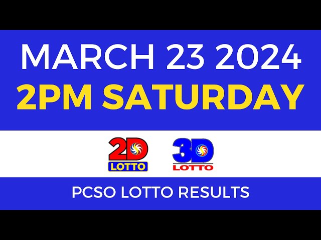 Lotto Result March 23 2024 2pm PCSO