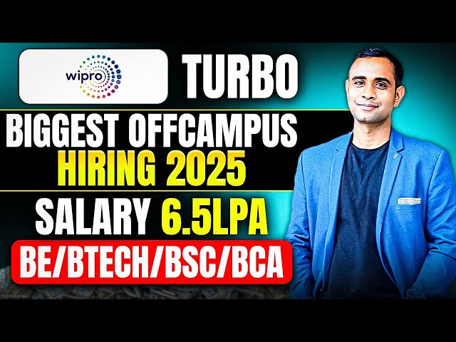 Wipro Turbo Biggest Hiring Announced | WIpro ELite | Batch 2024 & 2025 | Salary 6.5LPA