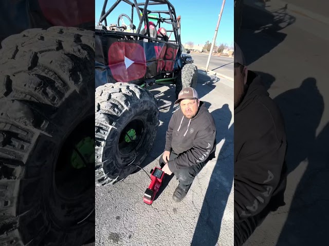 Can a Milwaukee inflator fill a 47 inch tire? #automobile #car #offroad #mechanic #fyp #milwaukee