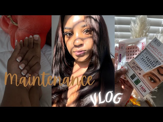 Fall Maintenance Vlog : Hair| Nails| Lashes | All done At Home