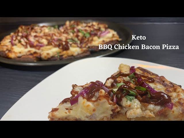 Keto Pizza | BBQ Chicken Bacon Pizza | Fathead Dough