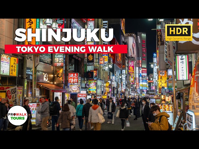 Tokyo Evening Walk in Shinjuku - 4K HDR 60fps Spatial Audio