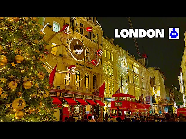 London Christmas Walk 2024 🎄 London’s WEST END Christmas Lights Tour | Central London Walking Tour