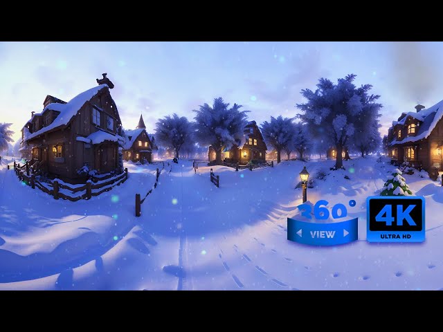 Winter Wonderland: Explore in 360-Degree | Serene Snowfall and Relaxing Winter Music