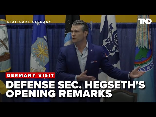 Defense Sec. Hegseth speaks to US troops with AFRICOM Commander during Germany visit