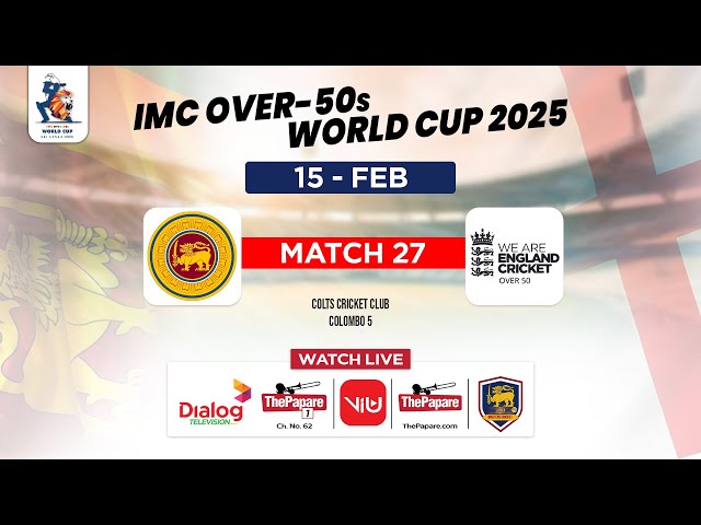 LIVE: Sri Lanka vs England - IMC Over-50s World Cup 2025