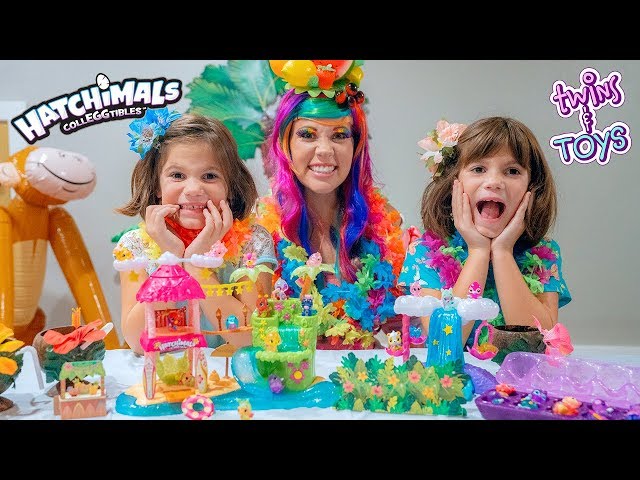 Princess Lollipop has a TROPICAL PARTY with Season 4 Hatchimals and Twins Kate & Lilly!!