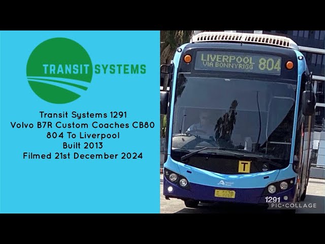 Transit systems 1291 Volvo B7R Custom Coaches CB80 804 To Liverpool