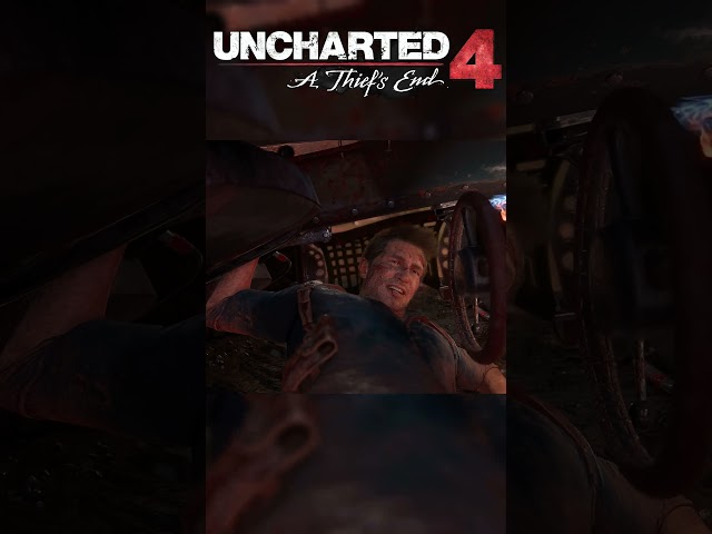 Uncharted 4 - Nathan Car Hit By Military Convoy Scene