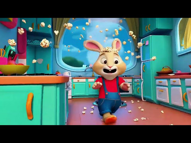 The Popcorn Rain Short Cartoon Story  -  Ai Toon Tales | AI | CARTOON | BUNNY | DUCK |