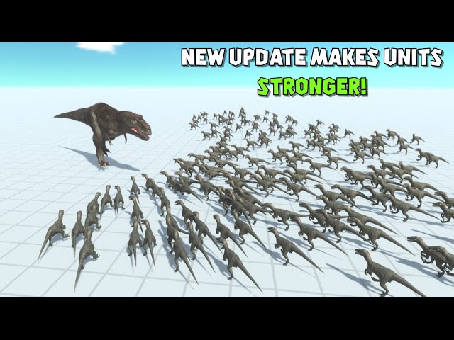 NEW! 1 x TREX vs Army of Raptors | EPIC Battle - Animal Revolt Battle Simulator