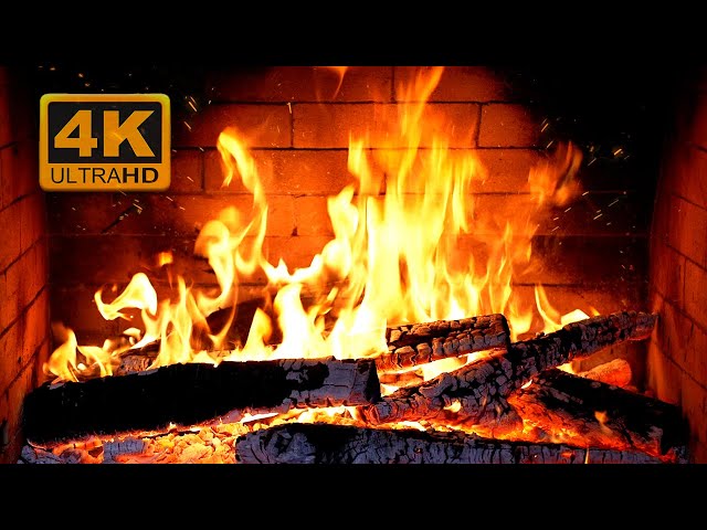 Birchwood Crackling Fireplace (4K Ultra HD)