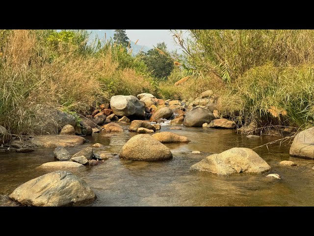 Relaxing nature waterfall sound in River 4K HD, Stress relief heavy waterfall sound for sleeping