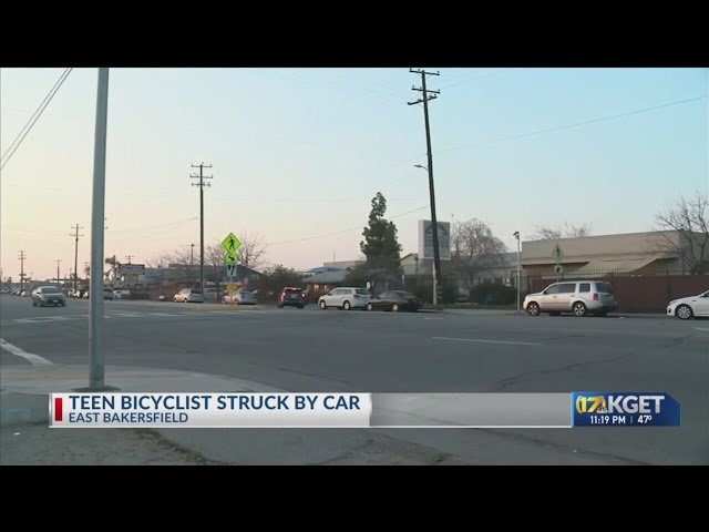 Teen bicyclist suffers major injuries after being struck by car in E. Bakersfield