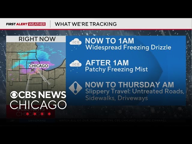 Slippery travel persists through Thursday morning in Chicago