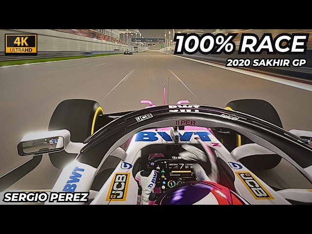 Sergio Perez's First Win 2020 Sakhir GP in Racing Point | 100% Race No Assists | Realistic Gameplay