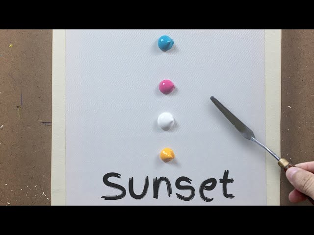 Simple Sunset / Easy Art / Acrylic painting for beginners / Painting Tutorial