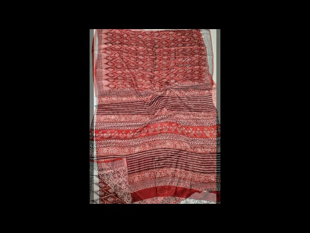 New Exclusives !! Vegetable Dyed Block Printed Pure Modal Silk Saree With Printed Blouse|| Rs 2750-