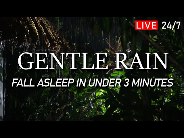 🔴 Fall Asleep in 3 Minutes - Gentle Night Rain Sounds for Sleeping. Deep Sleep, Relax, Stress Relief