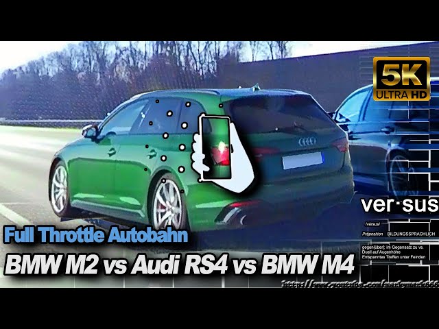 Full Throttle BMW M2 Competition vs Audi RS4 vs BMW M4 +80-260 Insta360 ONE X Pure [5.7k 360° 3D]