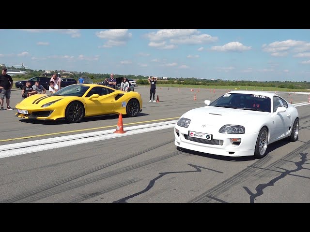 1300HP Toyota Supra Turbo vs Ferrari 488 Pista