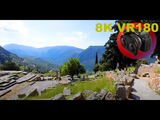 DELPHI walking from the ancient THEATRE through the city temples GREECE 8K 4K VR180 3D Travel Videos