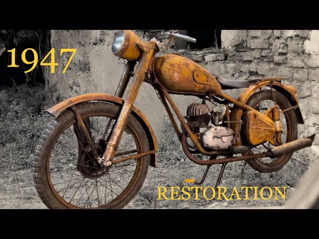 Restoration abandoned 70 years old post-war motorcycle