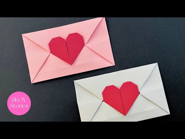 Folding a paper heart envelope for your sweetheart | easy valentines crafts