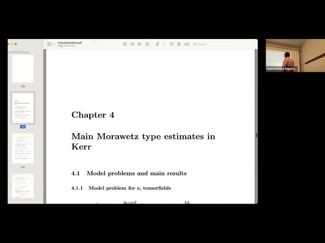 Columbia Lectures on the Stability of Kerr (Lecture 10)