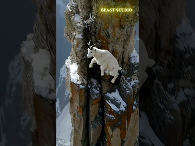 Adventurous Goat Skillfully Negotiates Steep Cliff, Avoiding Perilous Drop! 🐐⛰️ | Exciting Wildlife