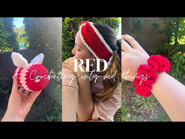 Crocheting only red items! Crochet with me, pack an order and yarn haul! Part1 of the rainbow series