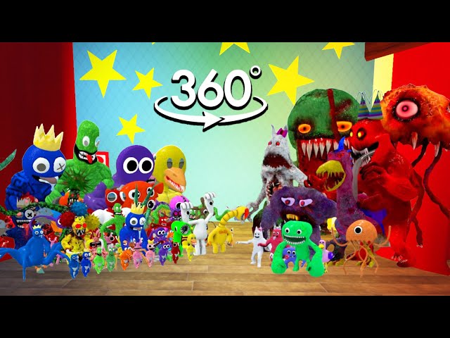 VR 360° Rainbow Friends VS Garten Of Banban In Real Life ALL PHASES 🎶 Friday Night Funkin' 360°