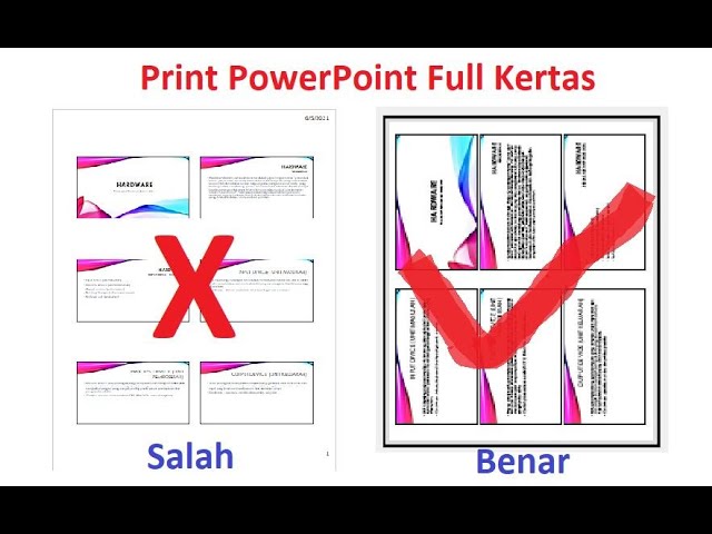 Cara Print PowerPoint 6 Slide Full Kertas