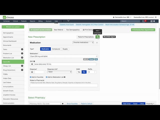 Training: DrChrono Charts and Clinical Notes | eRx and Refill Requests