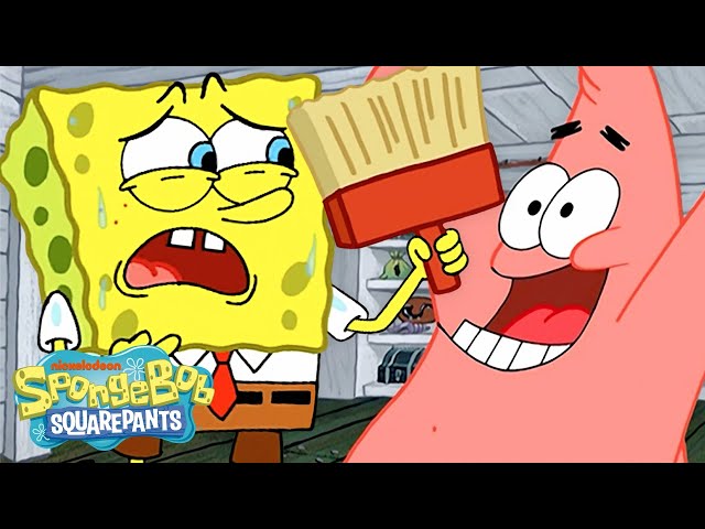 SpongeBob & Patrick Paint Mr. Krabs' House! 🎨 | Full Scene | @SpongeBobOfficial