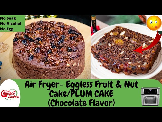 Easy Plum Cake In Air Fryer|Eggless Fruit Cake In Air Fryer|No Soak No Alcohol Christmas Cake Recipe